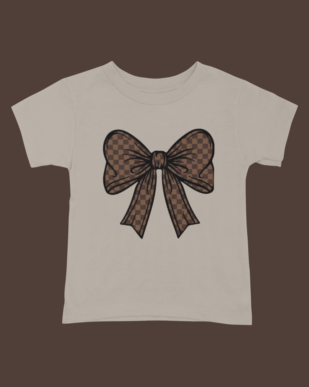 Brown Checkered Bow