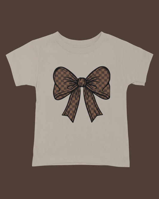 Brown Checkered Bow